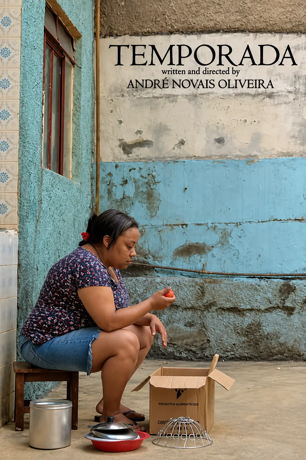 Pôster oficial do filme Temporada, escrito e dirigido por André Novais Oliveira.